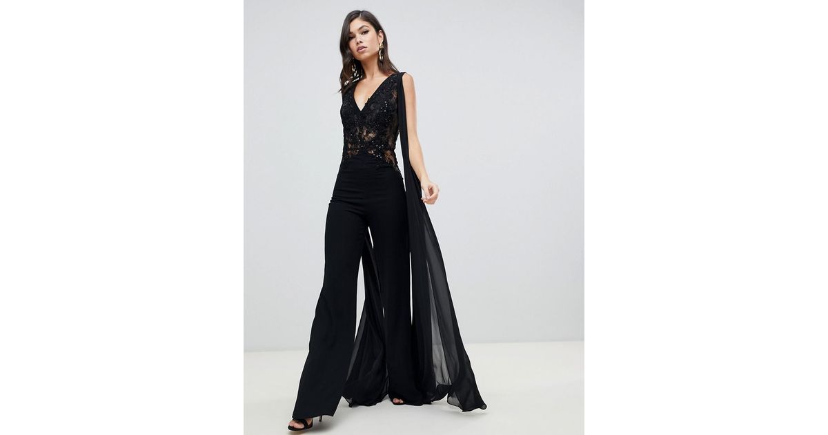 forever unique black jumpsuit