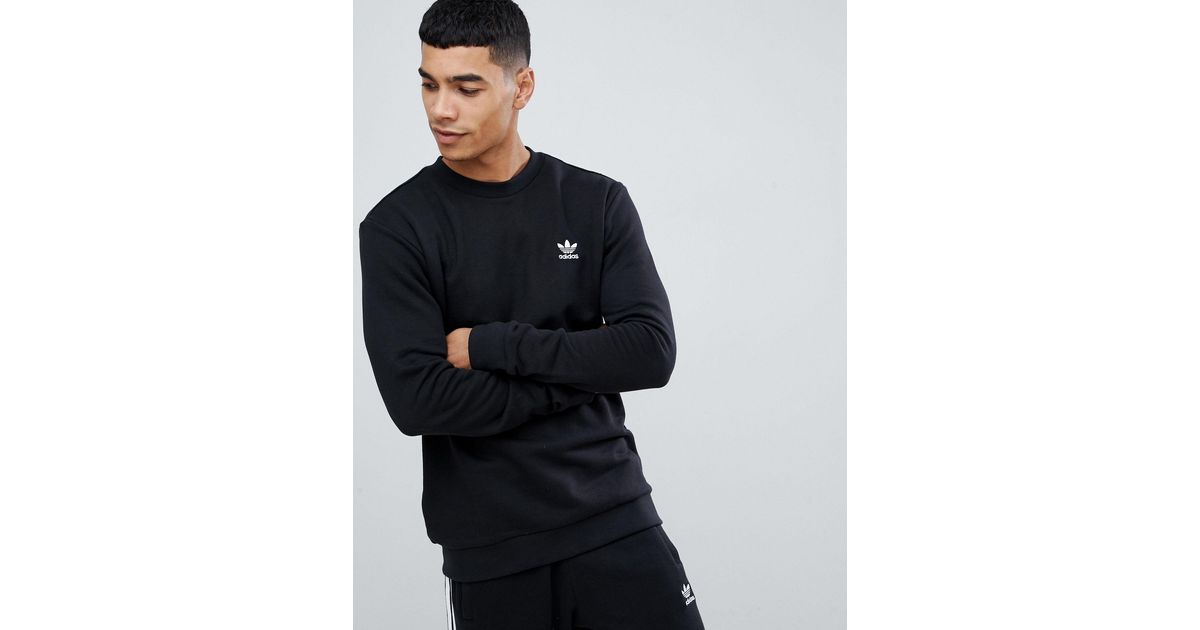 adidas originals sweatshirt with embroidered small logo black