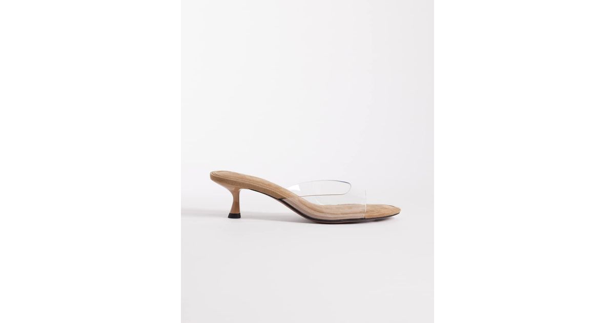 ASOS High-five Kitten Heel Mules in White | Lyst UK