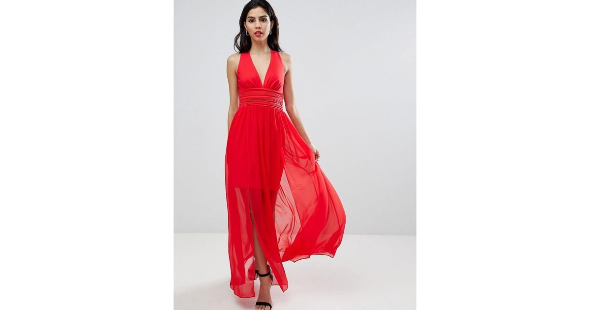 french connection red maxi dress