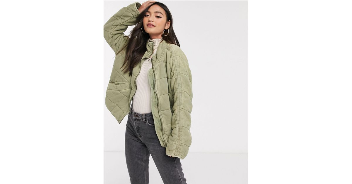 Free People Dolman Quilted Jacket-green | Lyst Australia