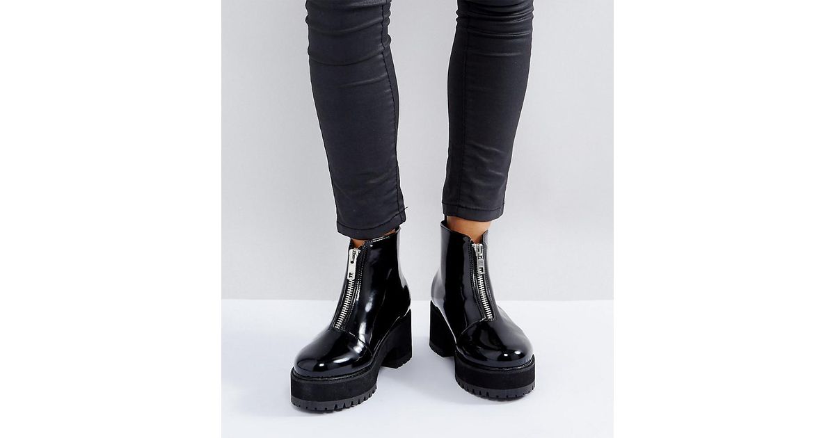 Black Boots With Zipper In Front Store, 51% OFF | www 