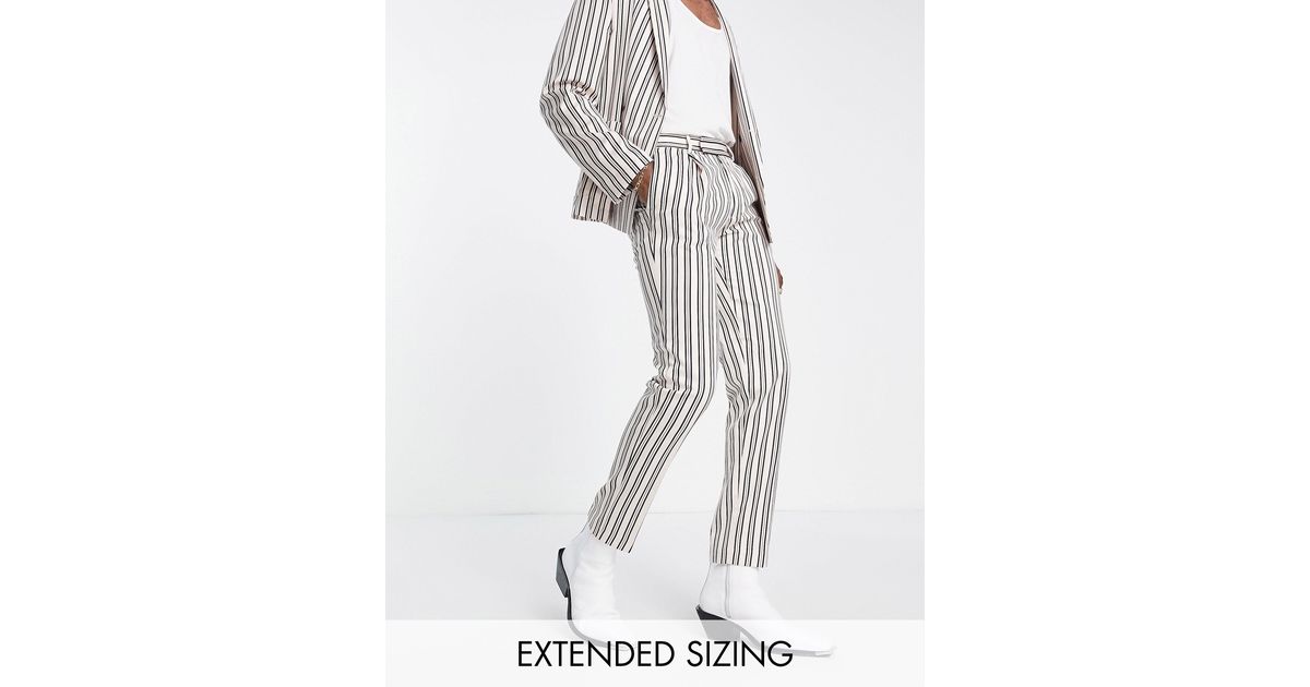 ASOS Oversized Tapered Suit Trousers in White for Men Lyst Canada