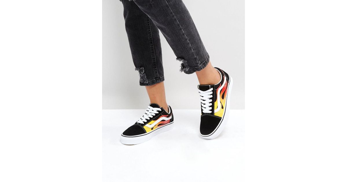 vans old skool flame trainers