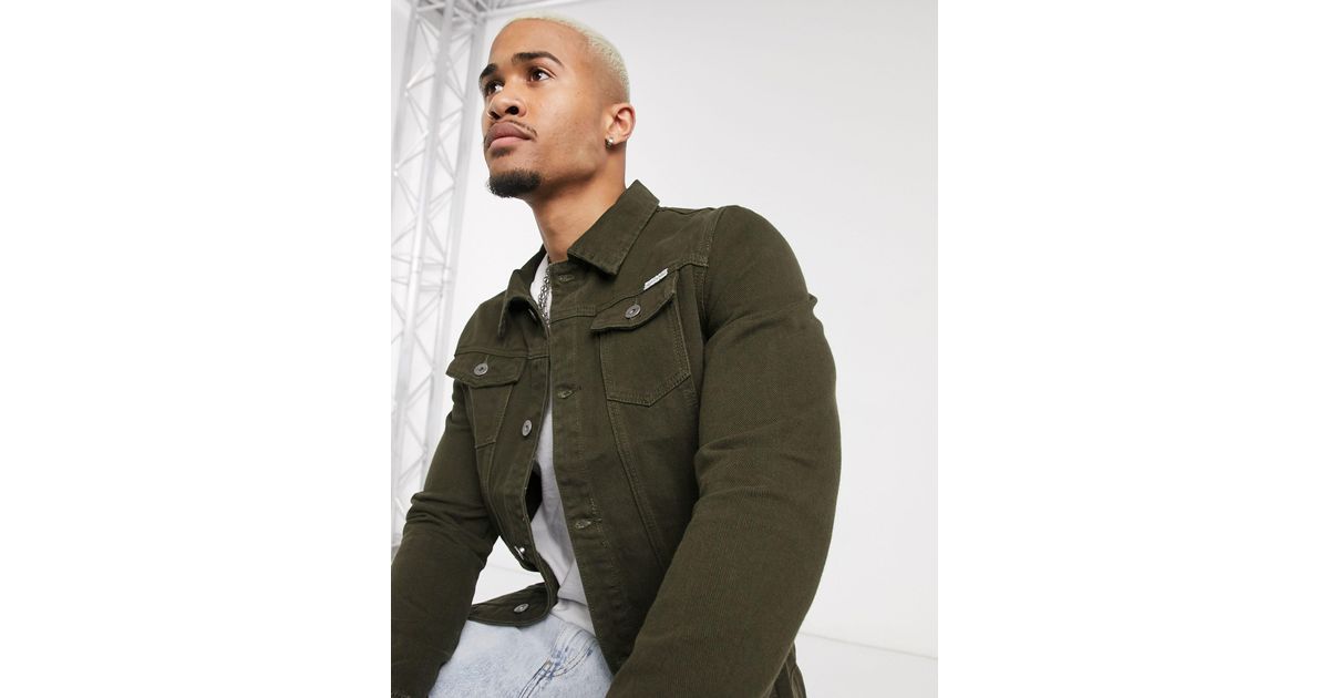 khaki colored denim jacket