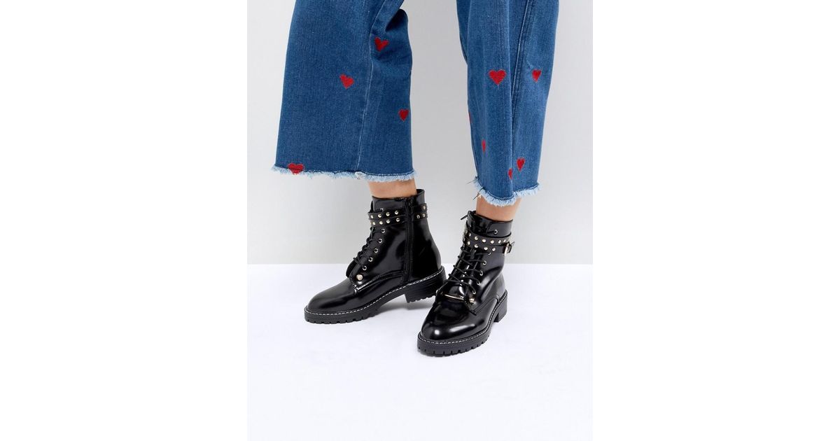 Botas moteras con tachuelas de Pimkie de Denim de color Negro | Lyst