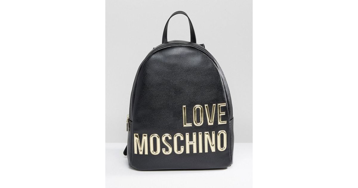 Love Moschino Love Moschino Backpack With Large Logo in Black - Lyst