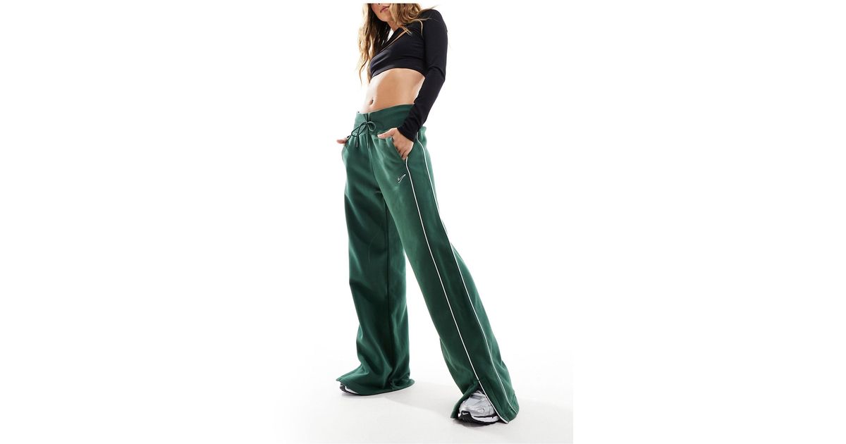 wide leg army green nike sweatpants