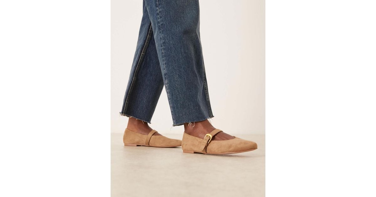 ASOS Leah Mary Jane Ballet Flats in Blue | Lyst