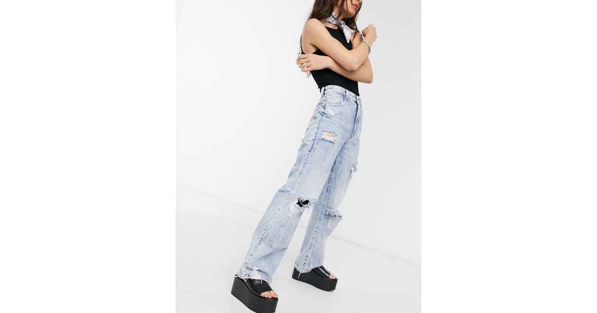 Bershka Denim 90's Straight Leg Jeans 