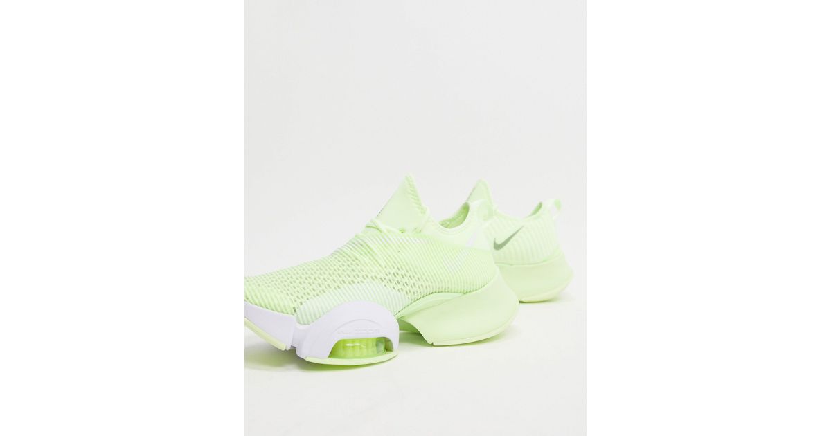 nike training air zoom superrep sneakers in neon green