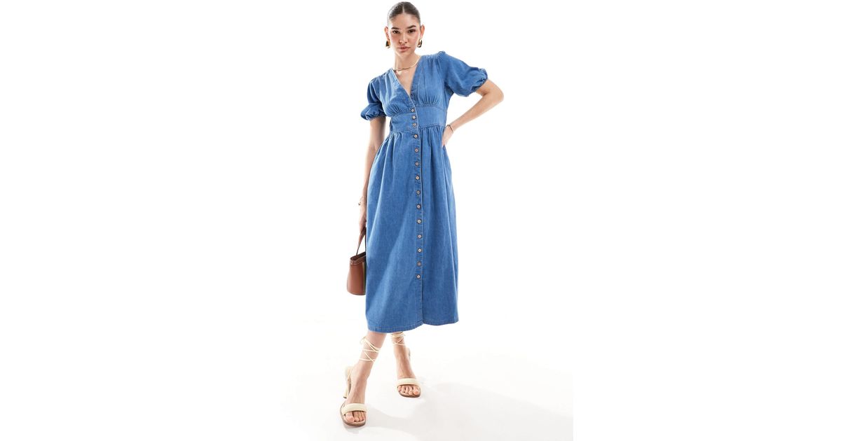 Nobody’s Child light blue lilac stripe backless midi dress medium UK 12 14 vgc