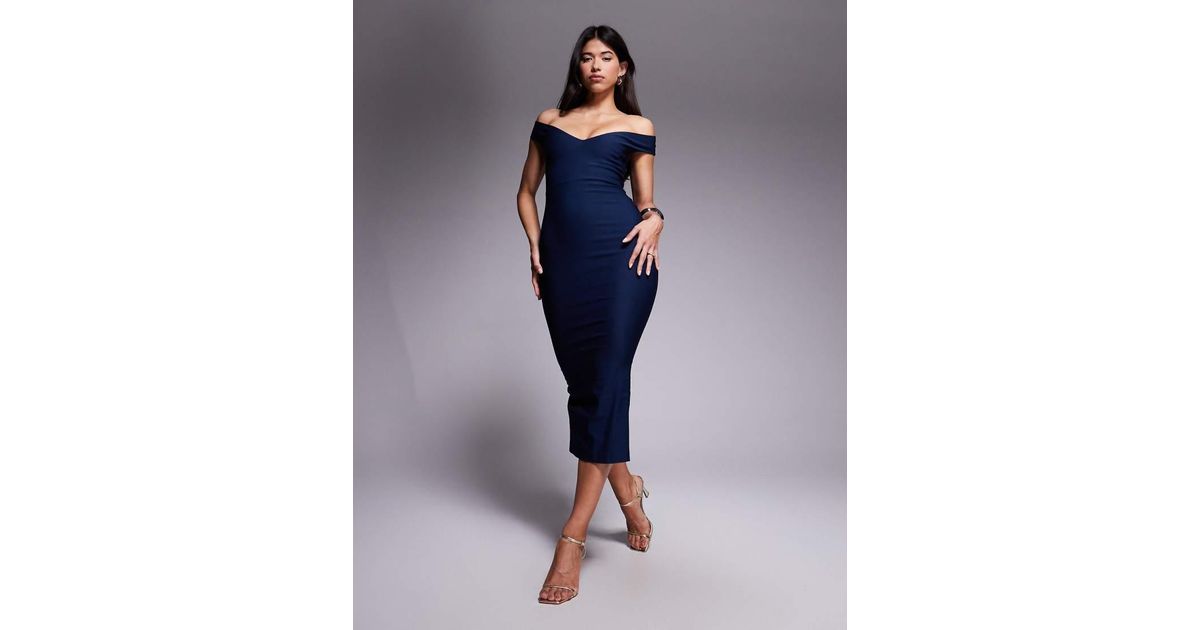 Carter | Halterneck Bodycon Midaxi Dress - Navy