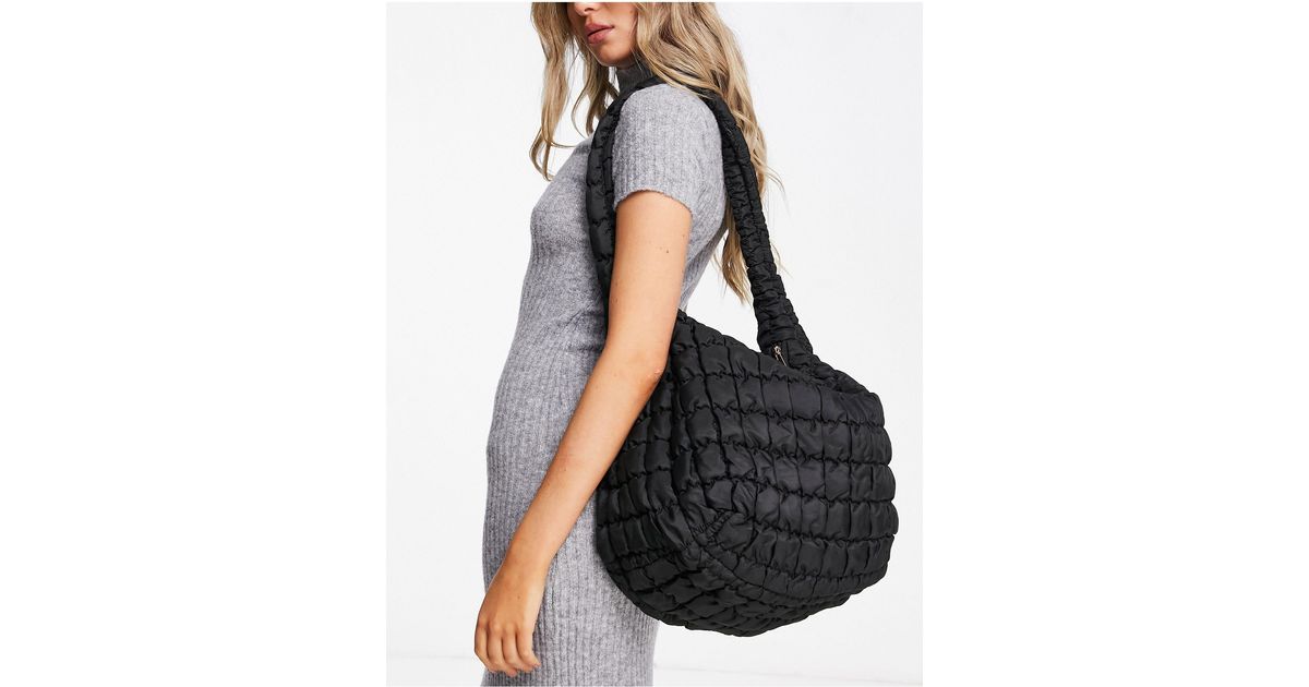 Glamorous Oversized Padded Shoulder Bag in Black Lyst UK