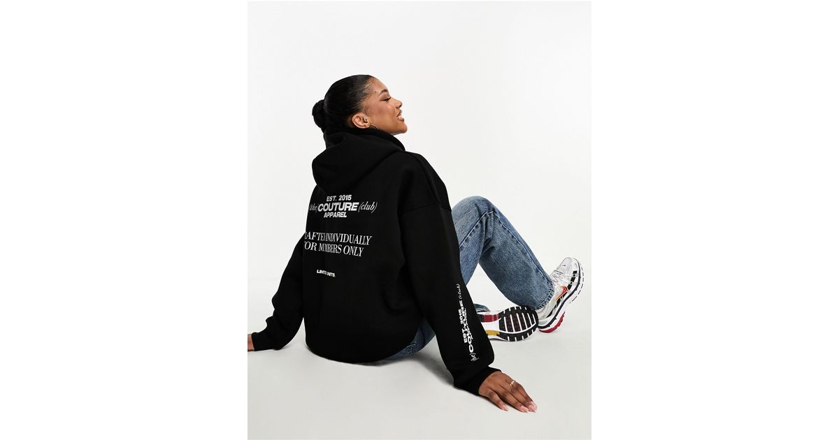 The Couture Club Co ord Oversized Hoodie in Black Lyst