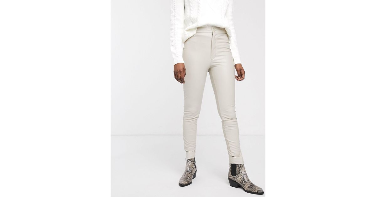 Pull\u0026Bear Denim Faux Leather Trousers 