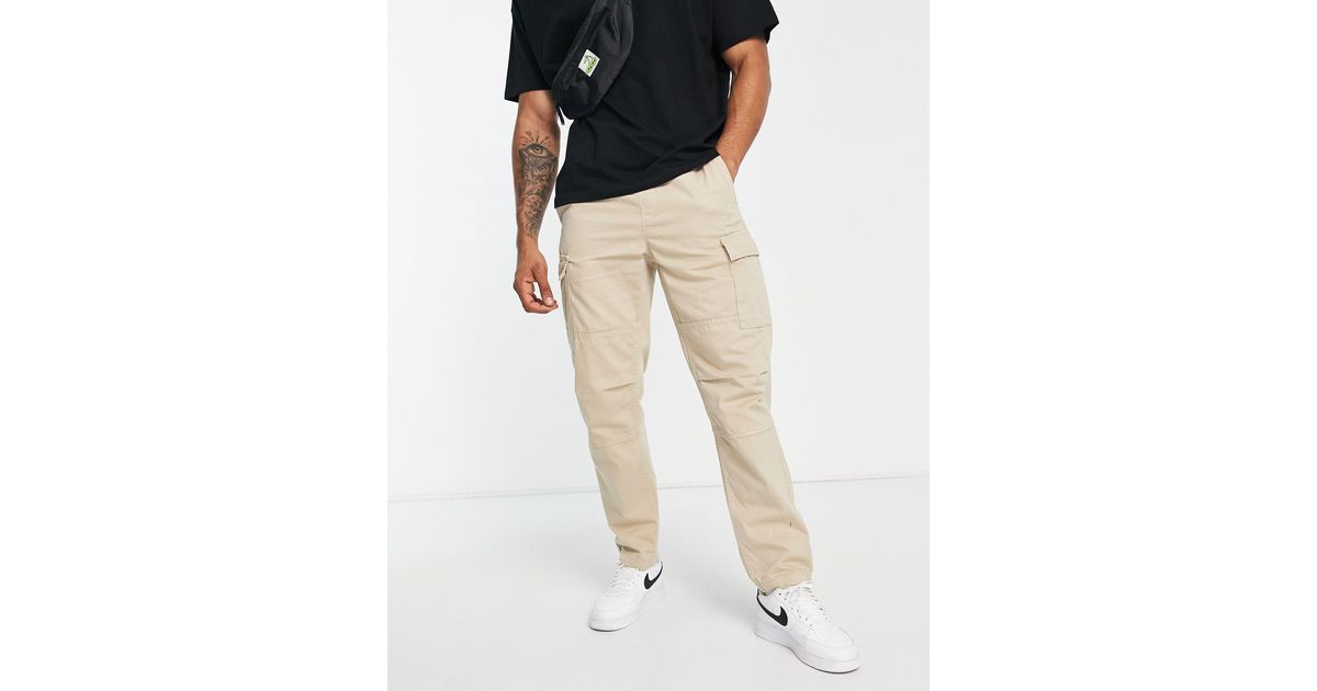 Bershka Denim Regular Fit Cargo Pants in White for Men Lyst Canada