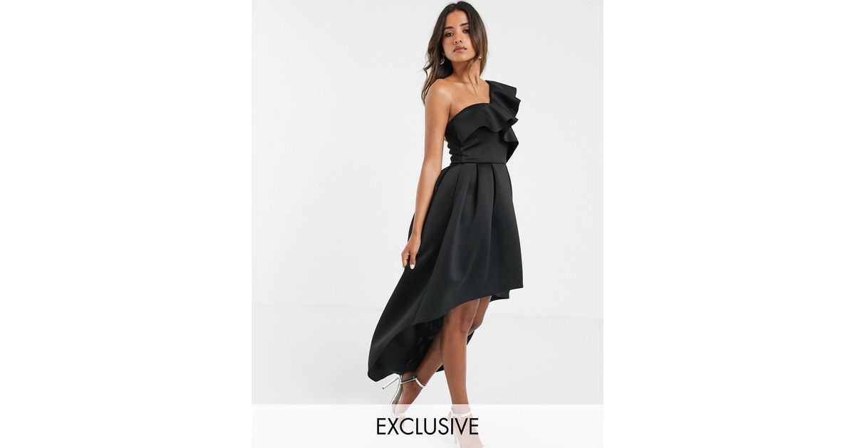 frill one shoulder dress