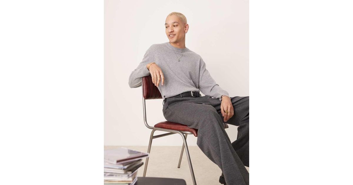 ASOS Premium 100% Cashmere Oversized Boxy Fit Crew Neck Jumper in