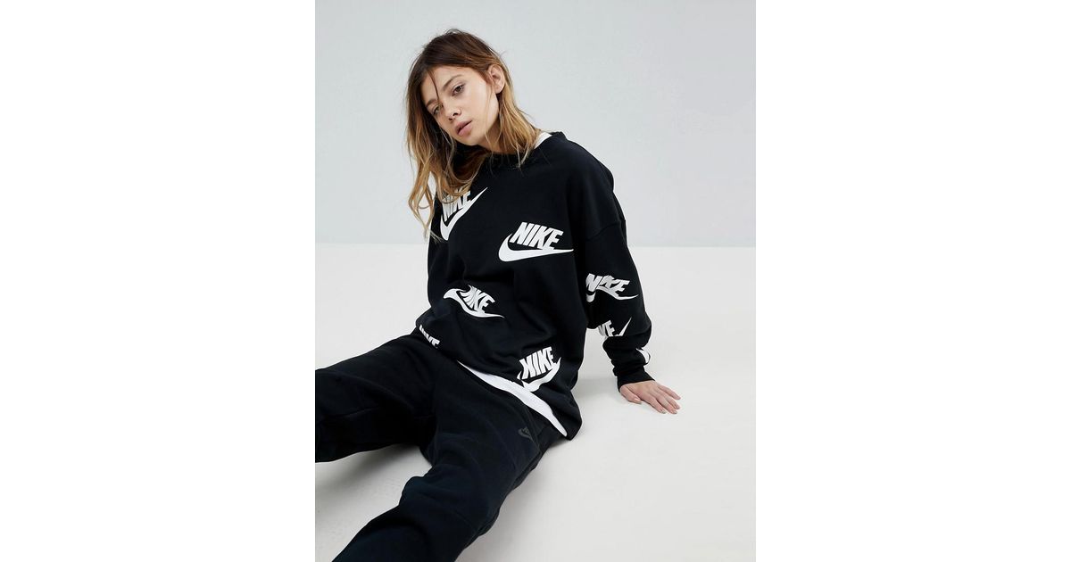 nike sweatshirt in all over futura print