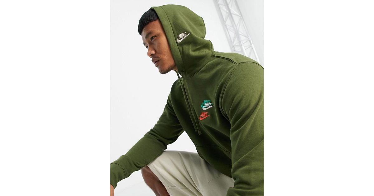 Nike Multi Futura Hoodie in Green for Men - Lyst