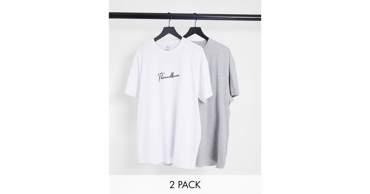 Threadbare 2 Pack Lounge T Shirts With Script Logo in Gray for Men Lyst