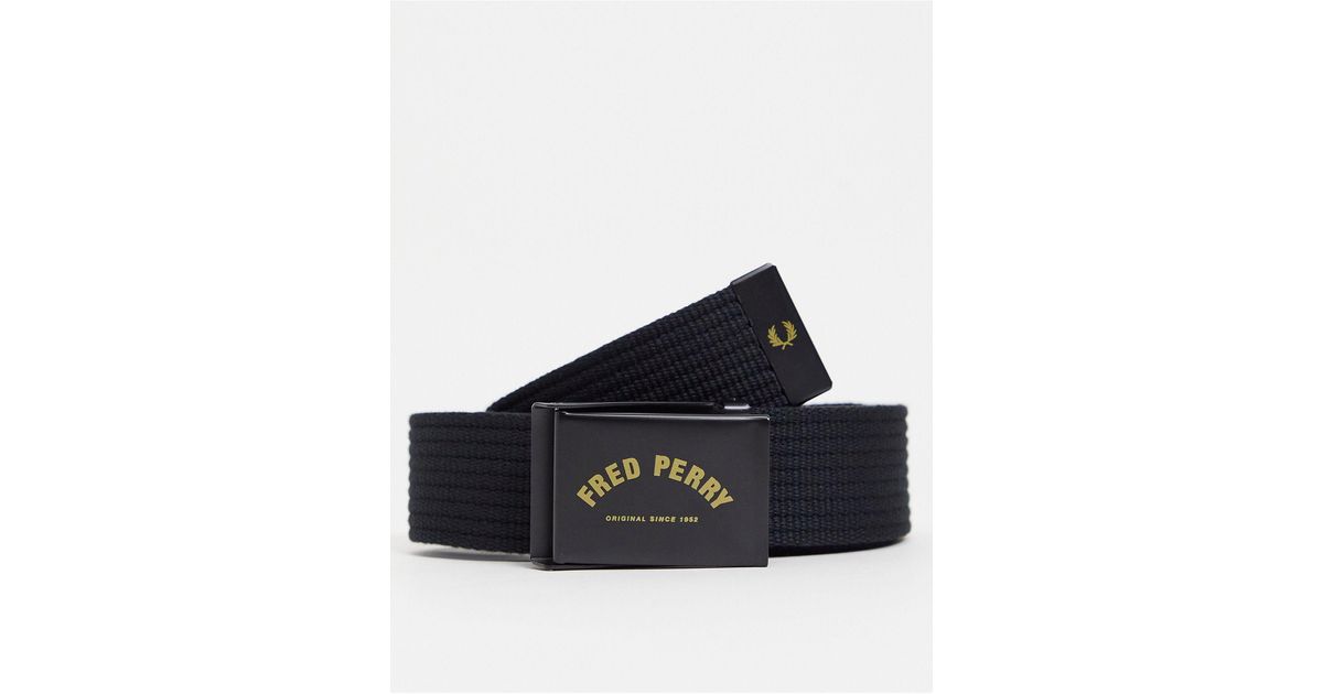 Fred Perry Arch Branded Webbing Belt in Black for Men - Lyst