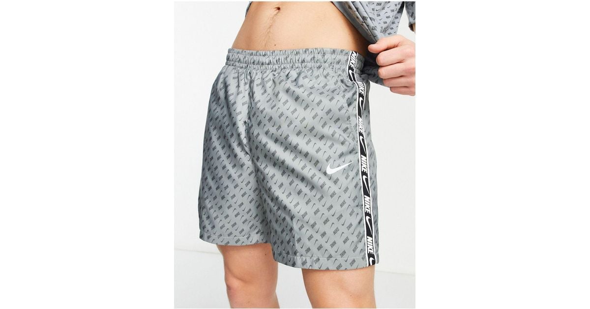 Nike Repeat Pack All Over Logo Print Woven Taping Shorts in Gray for Men |  Lyst