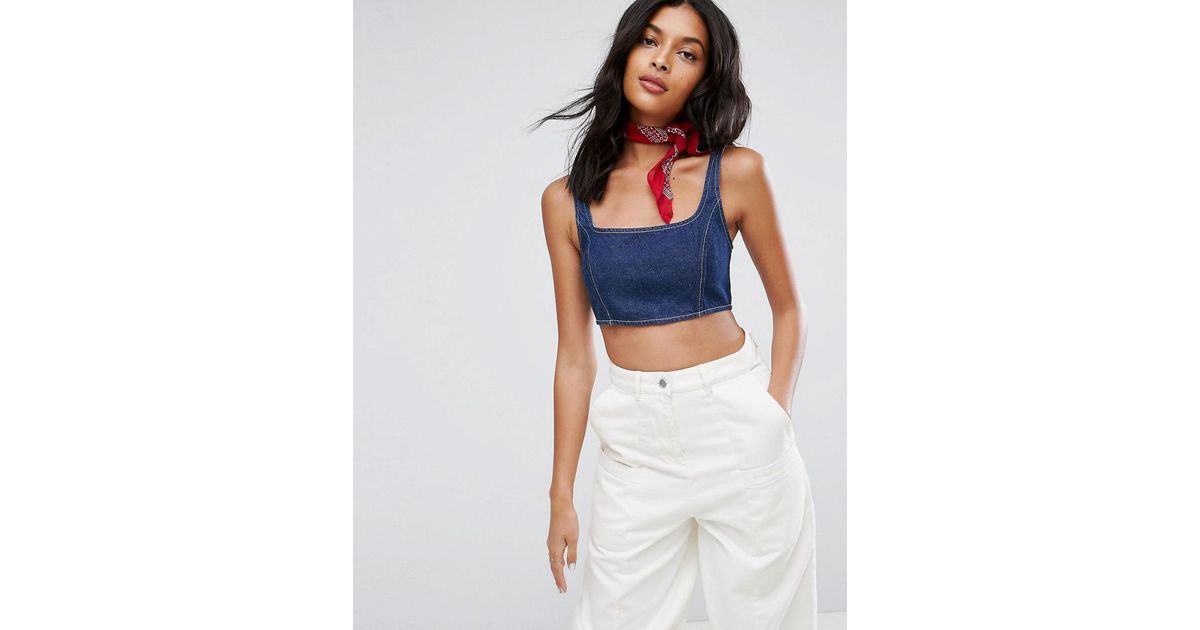 dark denim crop top