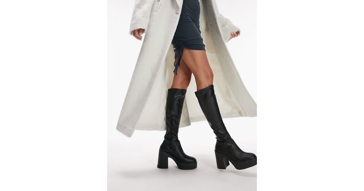 Topshop bass chain top over the knee boots