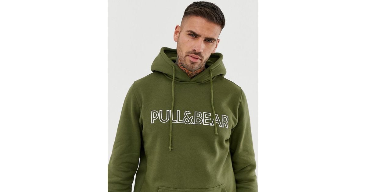 Pull and bear khaki hoodie hotsell