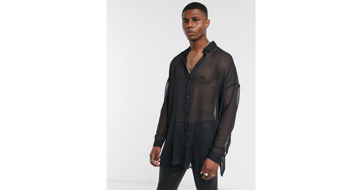 sheer fitted shirt
