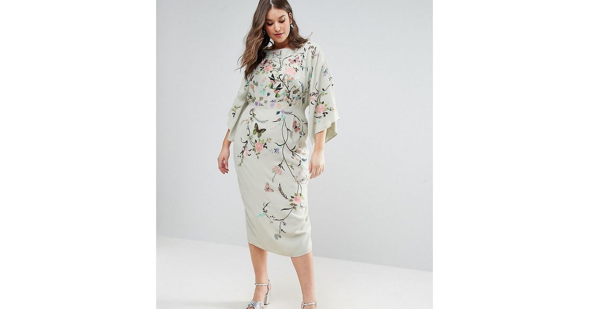 asos green kimono dress