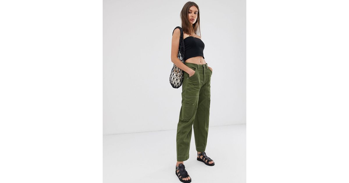 Weekday Denim Contrast Stitch Cargo 