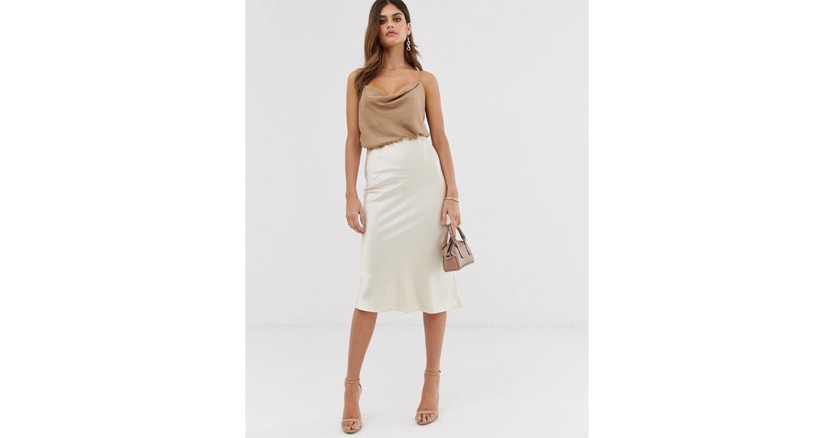 warehouse satin slip dress