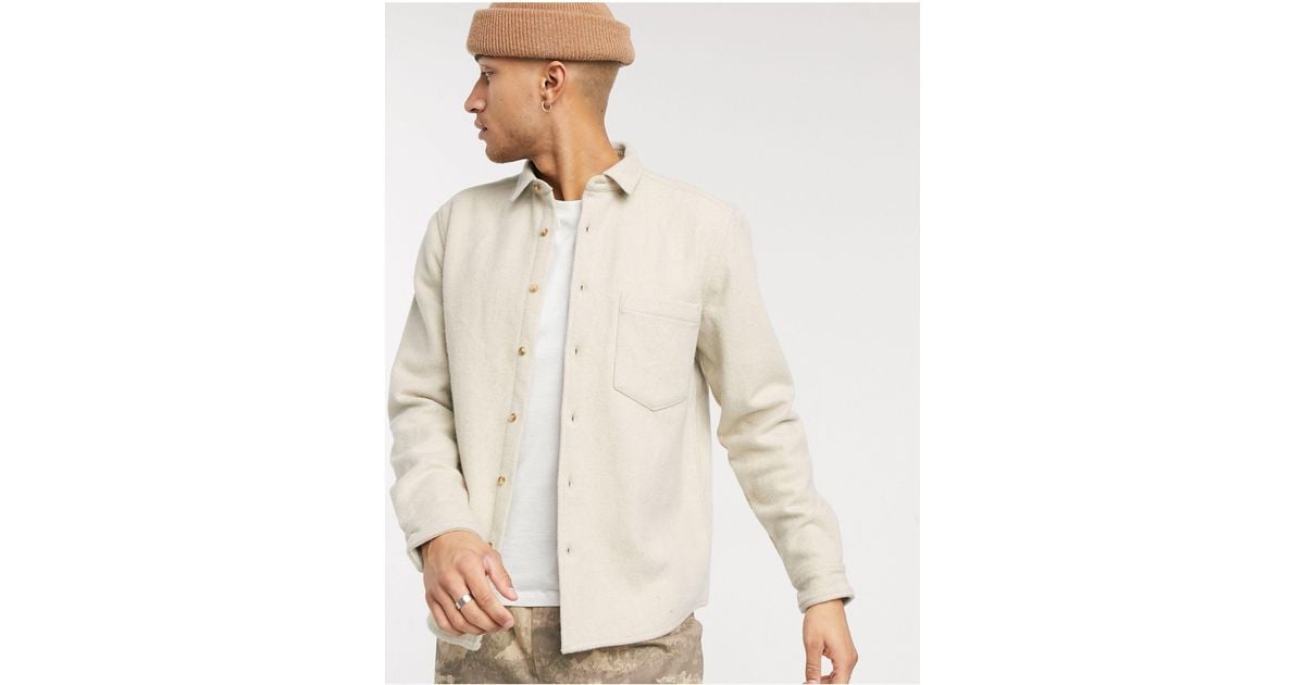 ASOS – Oversize-Hemdjacke aus Wollmischung in Natur für Herren | Lyst AT