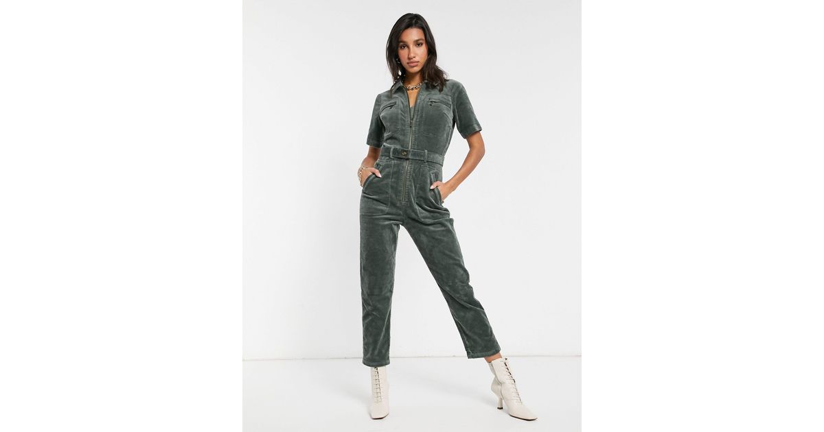 & Other Stories Stretch Corduroy Jumpsuit in Green | Lyst