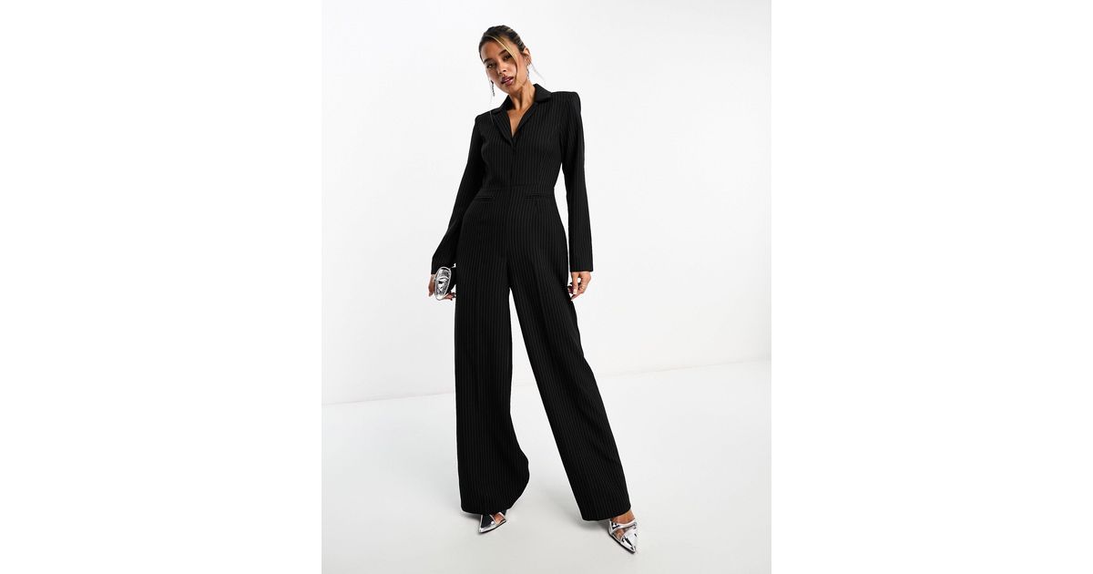 ASOS DESIGN tailored square neck jumpsuit with kick flare in