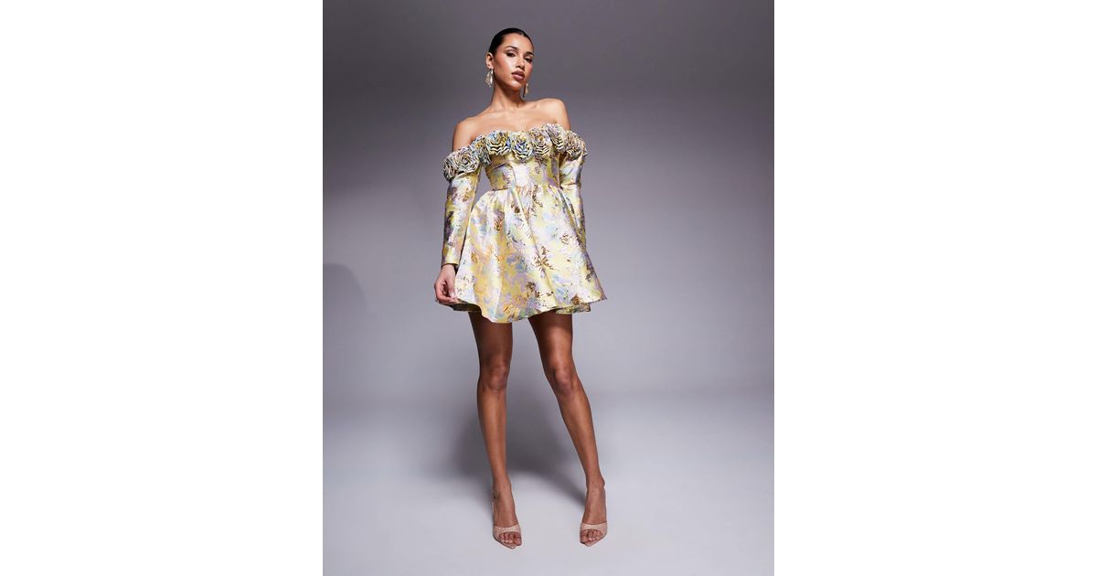 Robe Courte Patineuse à Volants - Épaules Dénudées - Polyester - Taille 6-14 - Neuf Avec étiquettes