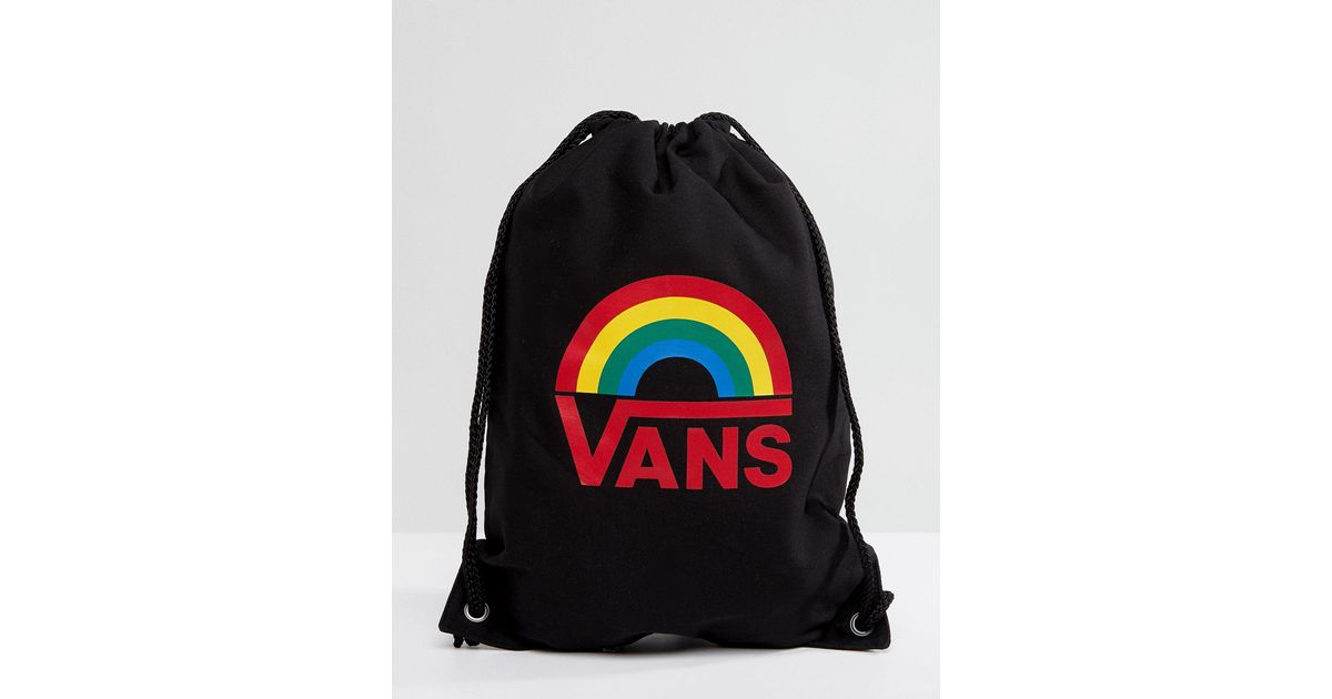 vans rainbow backpack in black