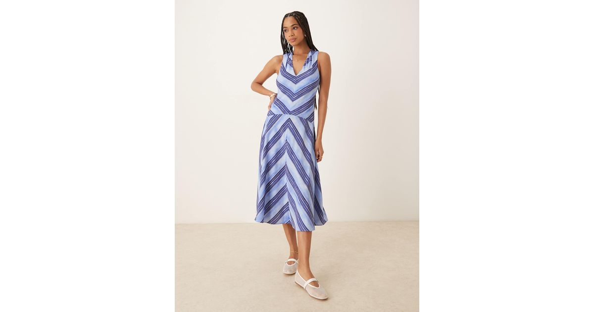 Daga - Check Drop Waist Dress - Blue main image 1