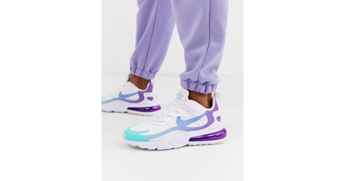 Nike Blue And Purple Air Max 270 React Sneakers-pink | Lyst
