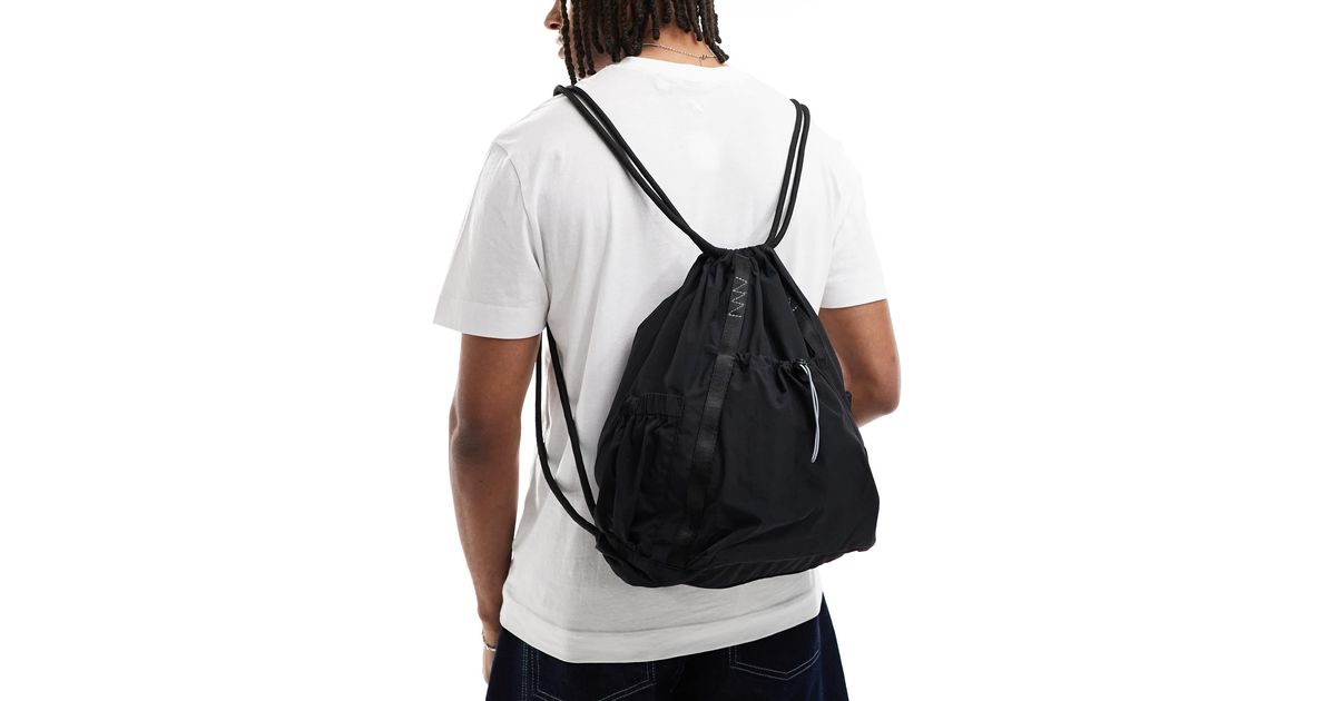 ASOS Drawstring Backpack in Black for Men | Lyst