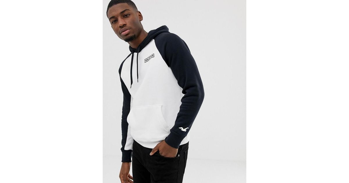 Hollister colorblock logo hoodie hotsell