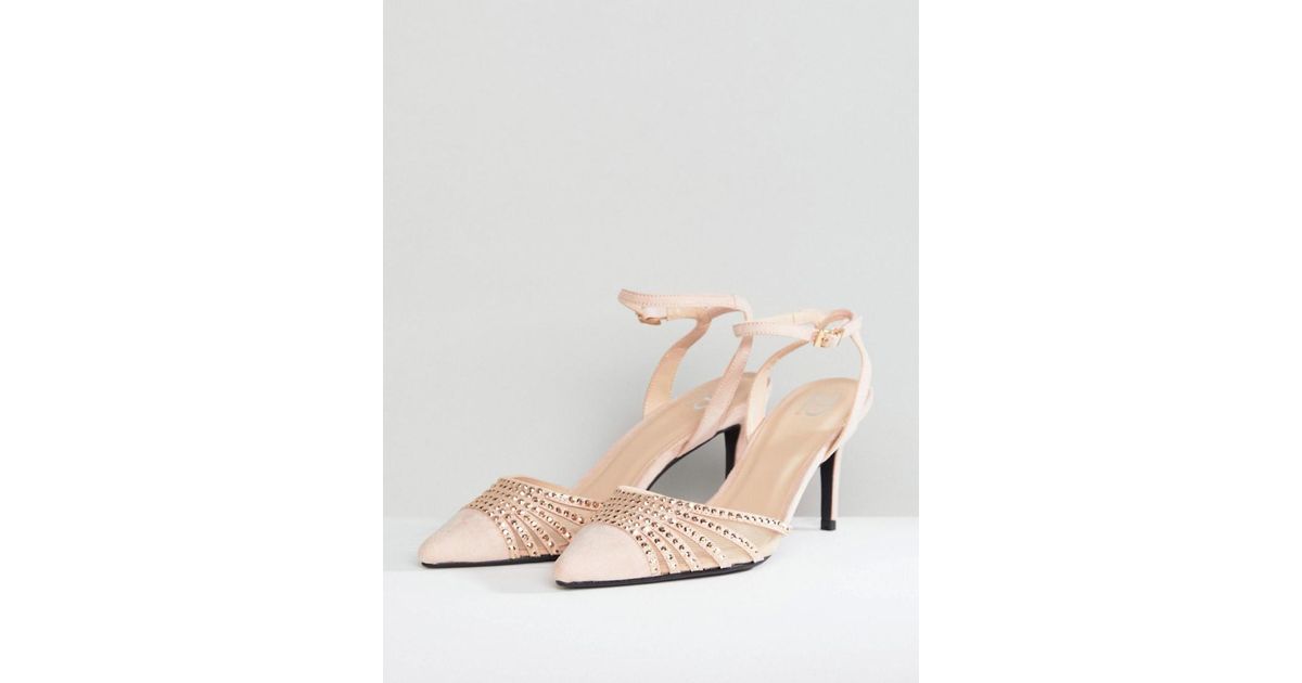 blush mid heel shoes