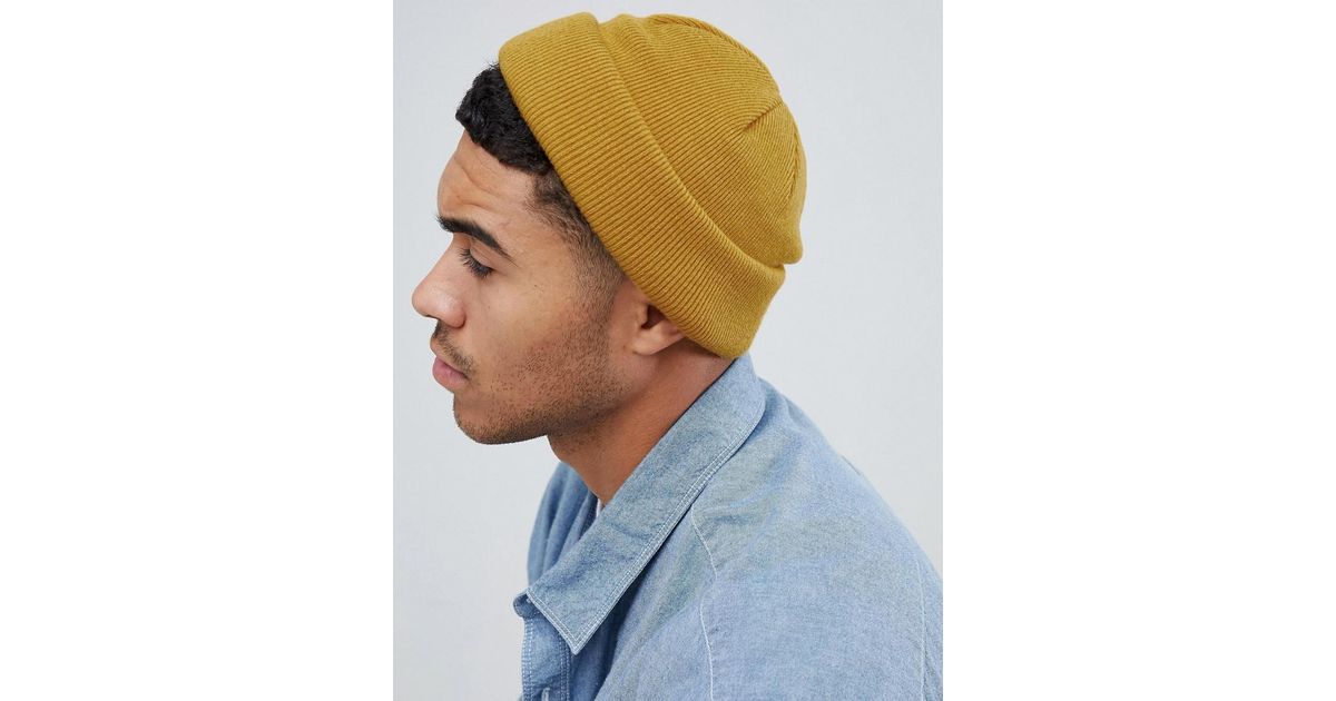 mustard yellow fisherman beanie