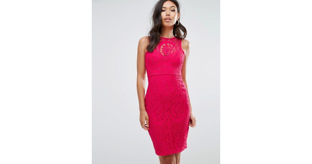 lace overlay bodycon dress