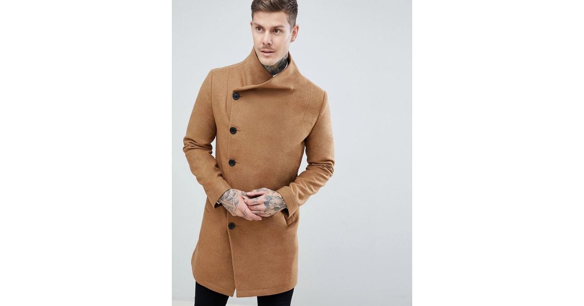 Religion Funnel Neck Coat in Brown for Men Lyst