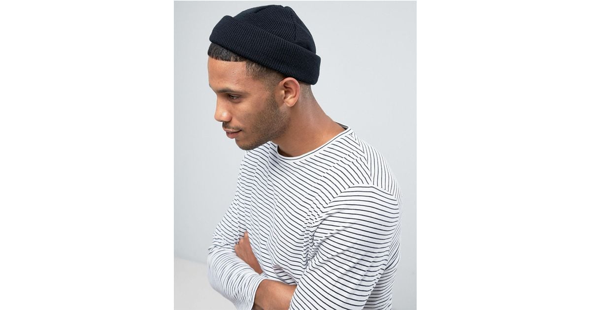 ASOS Mini Fisherman Beanie in Black for Men Lyst UK