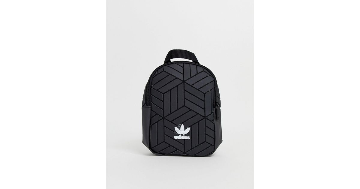 adidas Originals 3d Geometric Mini Backpack in Black | Lyst UK